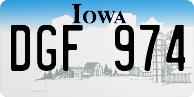 IA license plate DGF974