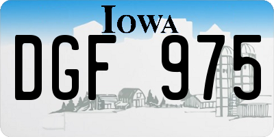 IA license plate DGF975