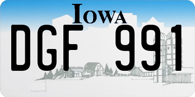 IA license plate DGF991