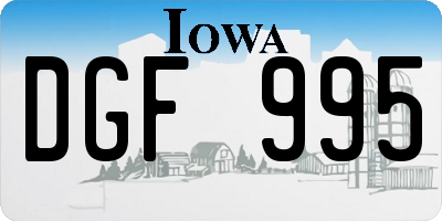 IA license plate DGF995