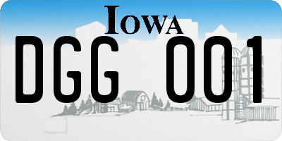 IA license plate DGG001