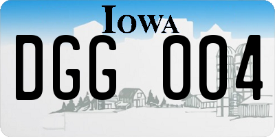IA license plate DGG004