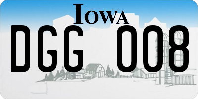 IA license plate DGG008