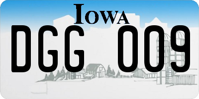 IA license plate DGG009