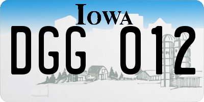 IA license plate DGG012