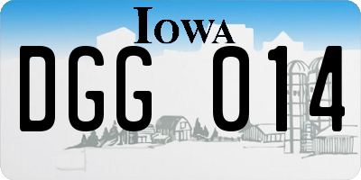 IA license plate DGG014