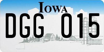 IA license plate DGG015