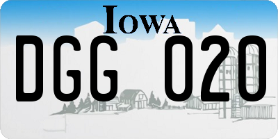 IA license plate DGG020
