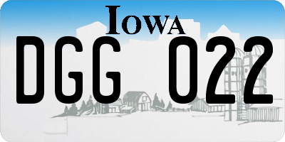 IA license plate DGG022
