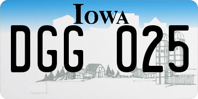 IA license plate DGG025