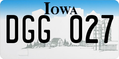IA license plate DGG027