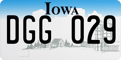 IA license plate DGG029
