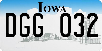 IA license plate DGG032