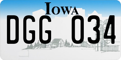 IA license plate DGG034