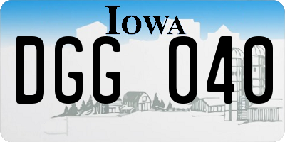 IA license plate DGG040