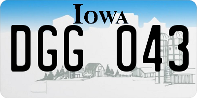 IA license plate DGG043