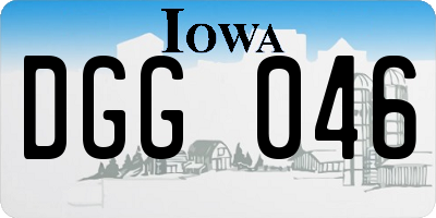 IA license plate DGG046
