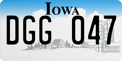 IA license plate DGG047