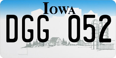IA license plate DGG052