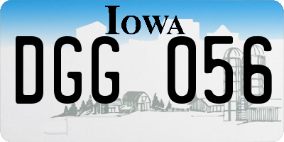 IA license plate DGG056