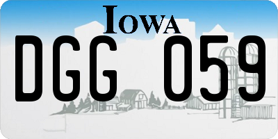 IA license plate DGG059