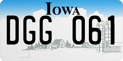 IA license plate DGG061