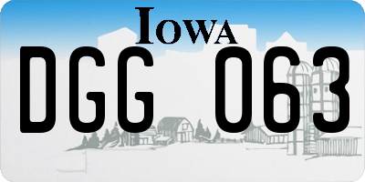 IA license plate DGG063