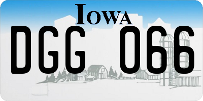IA license plate DGG066