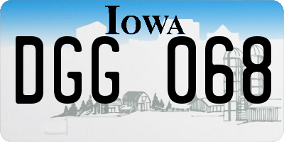 IA license plate DGG068