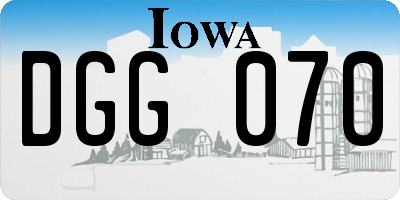 IA license plate DGG070