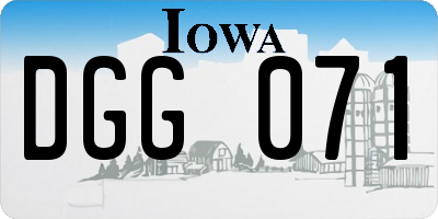 IA license plate DGG071