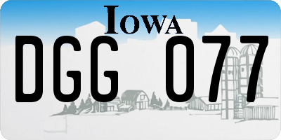 IA license plate DGG077