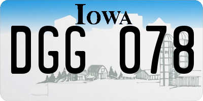 IA license plate DGG078