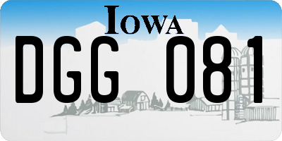 IA license plate DGG081