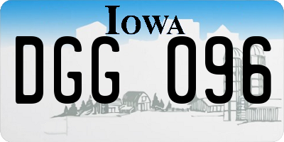 IA license plate DGG096