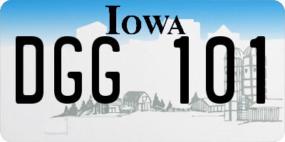 IA license plate DGG101