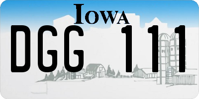 IA license plate DGG111