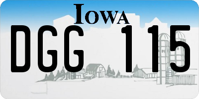 IA license plate DGG115