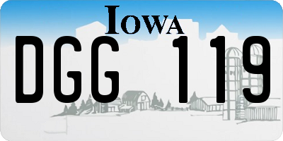 IA license plate DGG119