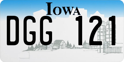 IA license plate DGG121