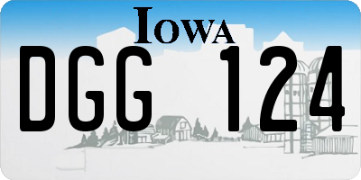 IA license plate DGG124