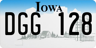 IA license plate DGG128