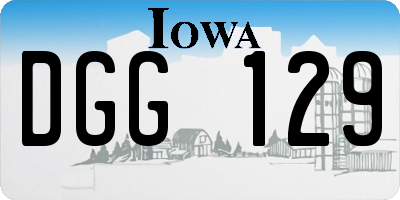 IA license plate DGG129