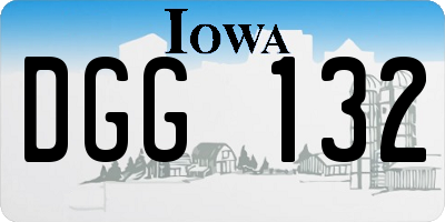 IA license plate DGG132