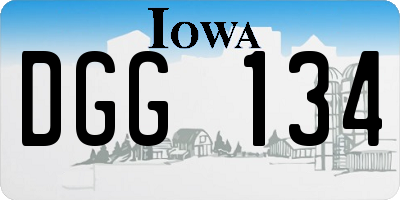 IA license plate DGG134