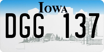 IA license plate DGG137