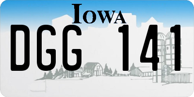 IA license plate DGG141