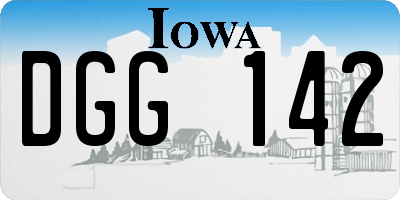 IA license plate DGG142