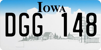 IA license plate DGG148