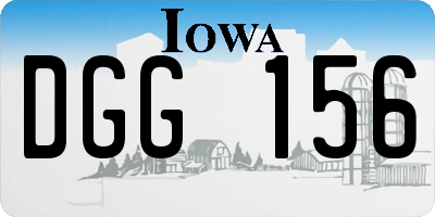 IA license plate DGG156